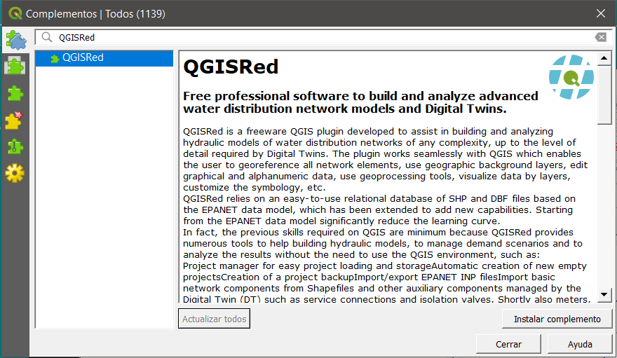 Instalación de QGISRed
